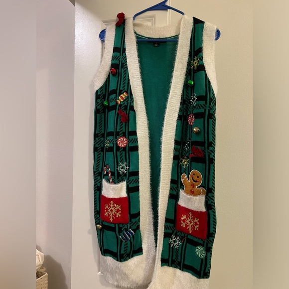 Christmas long sweater vest - Picture 1 of 4